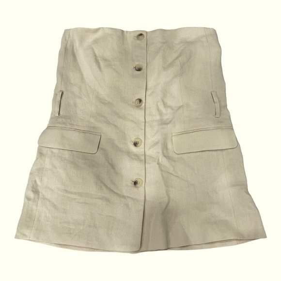 Zara Bloggers Favorite Beige Belted Linen Blend  Top size M - Picture 15 of 16